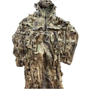 Realtree Leafy Ghillie Suit 2 Piece Set Jacket Pants Mens S/M 3D Camo Hunting AP